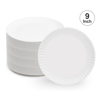 Pappteller weiß Einweg 9 Zoll hygienefest für Hochzeit Catering Party