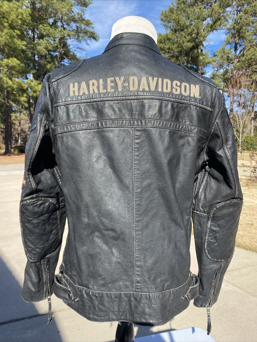 Harley Davidson Men ANNEX Distressed Leather Jacket Medium 98098 