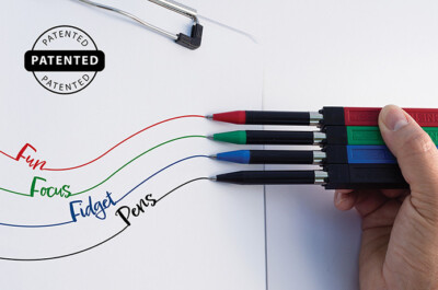 Magnetdabbles-2 fun magnet fidget pens: write-draw-click-spin-do tricks & stunts