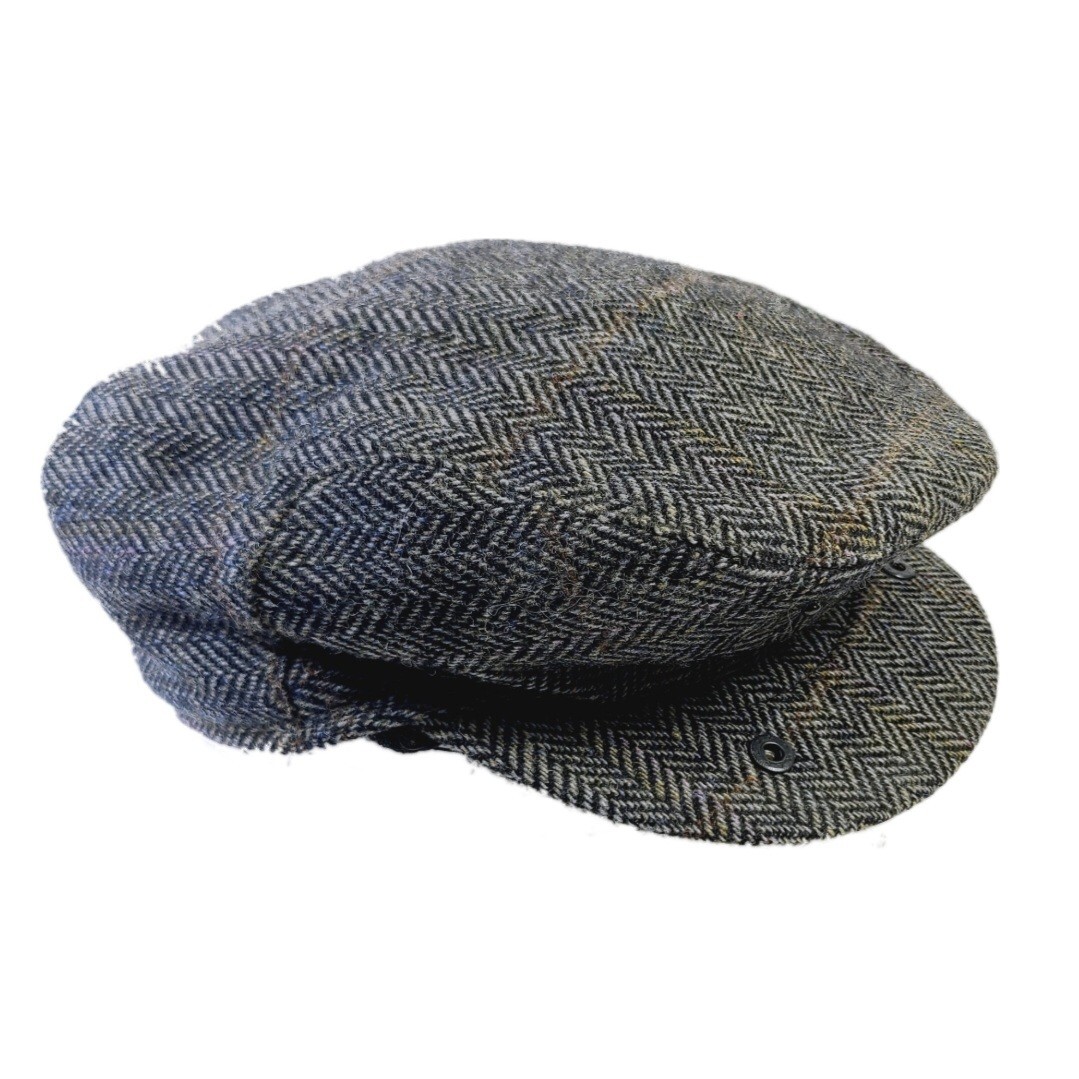 帽子 Wigens Oscar Cap Mens Wool Earflap Newsboy Black Driver Hat UK
