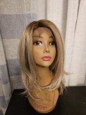 New FULL LACE FRONT LAYERED Mixed Blonde Highlights Mid Length Wig