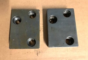 MACHINIST 4" Vise Jaws - 3-Bolt - (Kurt Vises) - 5" x 3 1/2" x 1 1/4" - NICE 