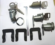 New FORD Chrome Ignition/Doors/Trunk Lock Key Cylinder Set With Keys To Match