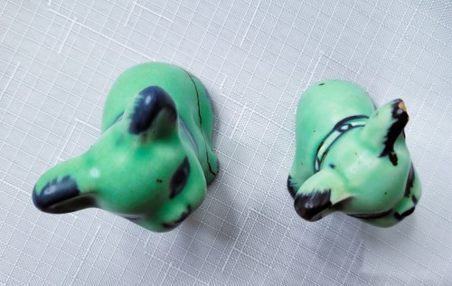 PAIR OF SYLVAC BYNGO MINIATURE CERAMIC FRENCH BULLDOG FIGURINES c1930s - Picture 8 of 11