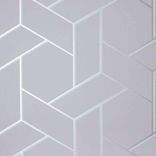 Image of Arthouse Parquet Geo Wallpaper Metallic Geometric Abstract Tiles Luxury 10m Roll