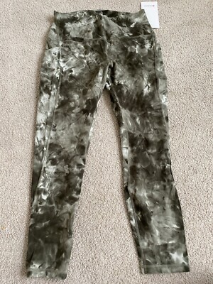 NWT lululemon womens 12 Tie Dye sage olive align high-rise pant pockets 25'' $138
