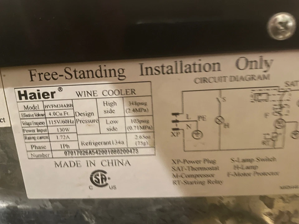 Enfriador de vino Black Haier usado HVFM30ABB 30 botellas $299 nuevo Foto 3 de 3