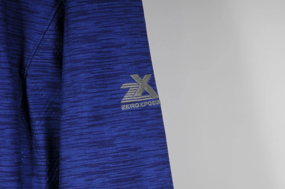 Chaqueta cortavientos con capucha forrada de piel sintética azul grande ZeroXposur para hombre Foto 4 de 4