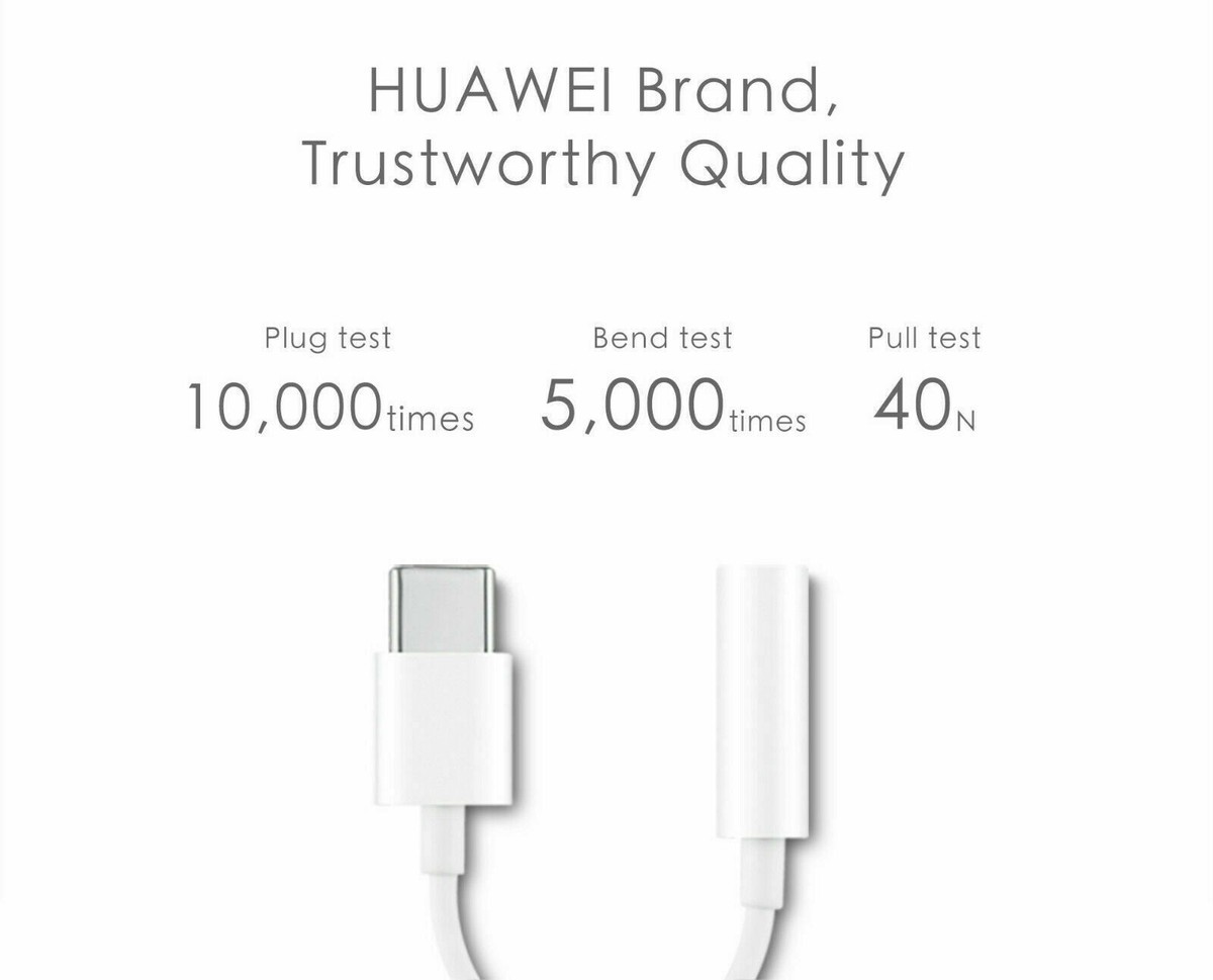 Genuine Huawei Audio AUX Headphone Jack Adapter Cable USB-C To