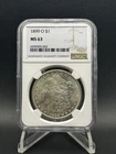 1899 O MORGAN SILVER DOLLAR $1 NGC -  MS 63 - NICE COIN + HOLDER!
