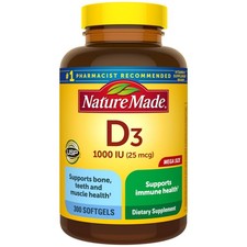 Nature Made Vitamin D3 1000 IU 25 mcg , 300 Count Pack of 1 , 300