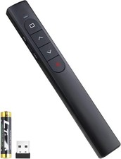 Wireless Presenter Remote, Presentation Clicker with Hyperlink Volume Black