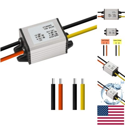 Compact 12V-5V DC Converter - Vehicle Friendly 3A Power Supply with Protection