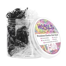 Clear  Black Elastic Hair Ties Rubber Bands Soft Ponytail Holder Mini Plasti...