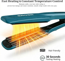 Hair Crimper - Ceramic Tourmaline Crimping Iron with 5 Temp Settings, Anti-Fr...