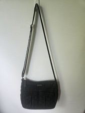 Vera Bradley Black Quilted Shoulder Bag Zip C...
