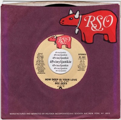 The Bee Gees NM 45 rpm ''How Deep Is Your Love'' on RSO Records