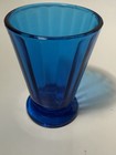 Vintage Blue Fluted Glass Juice Glasses  3 1/4” Tall Set Of 5 — photo 9