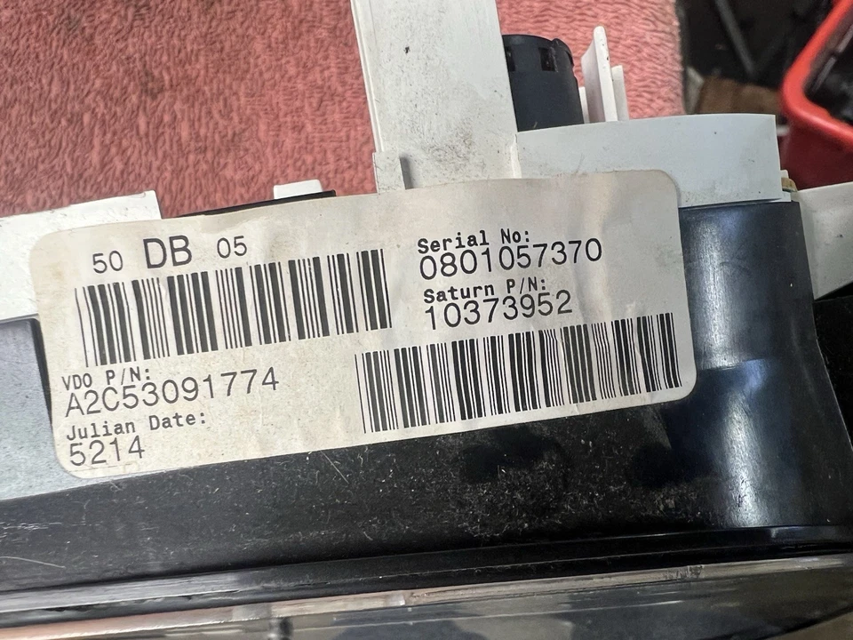 Painel de instrumentos 2005-2007 saturn ion A/T 175K 10373952 fabricante de equipamento original 2006 - Imagem 4 de 4