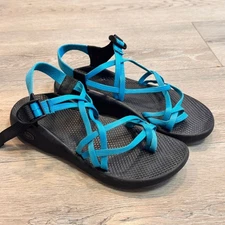 Chaco ZX/2 Classic Sport Sandals Double Strap Toe Womens Size 11 Blue Black