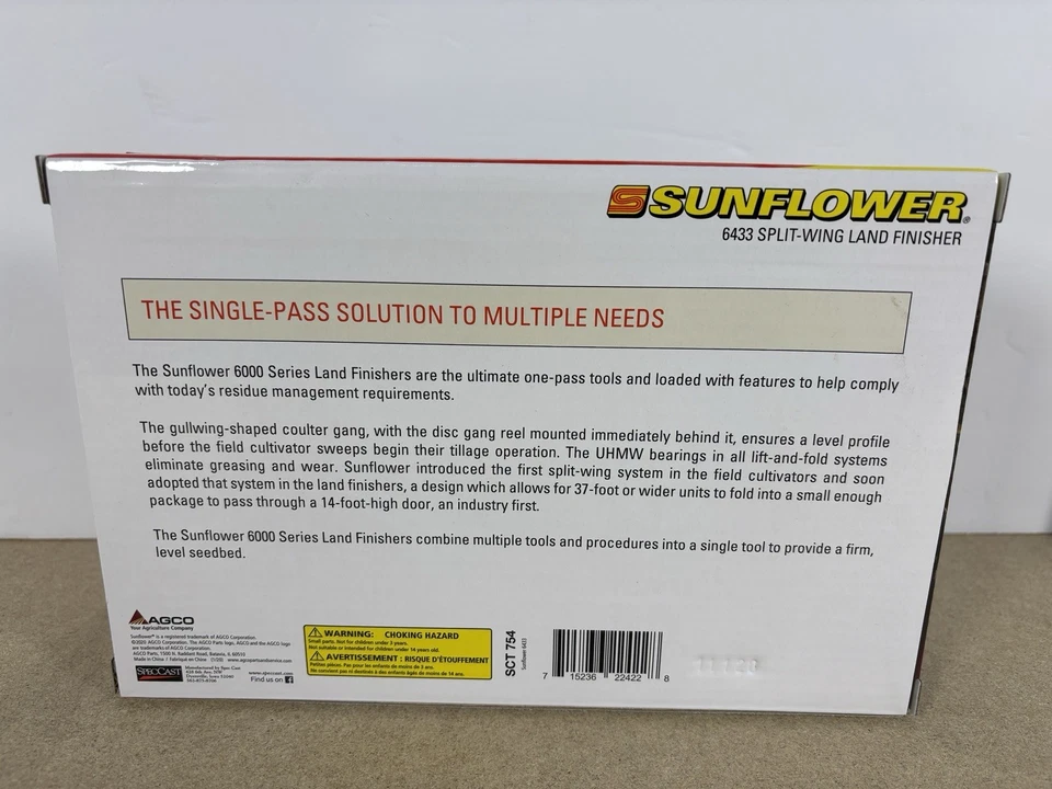 Sunflower 6433 Split-Wing Land Finisher Tillage Tool By SpecCast 1/64 SCT754 - Image 3 of 4