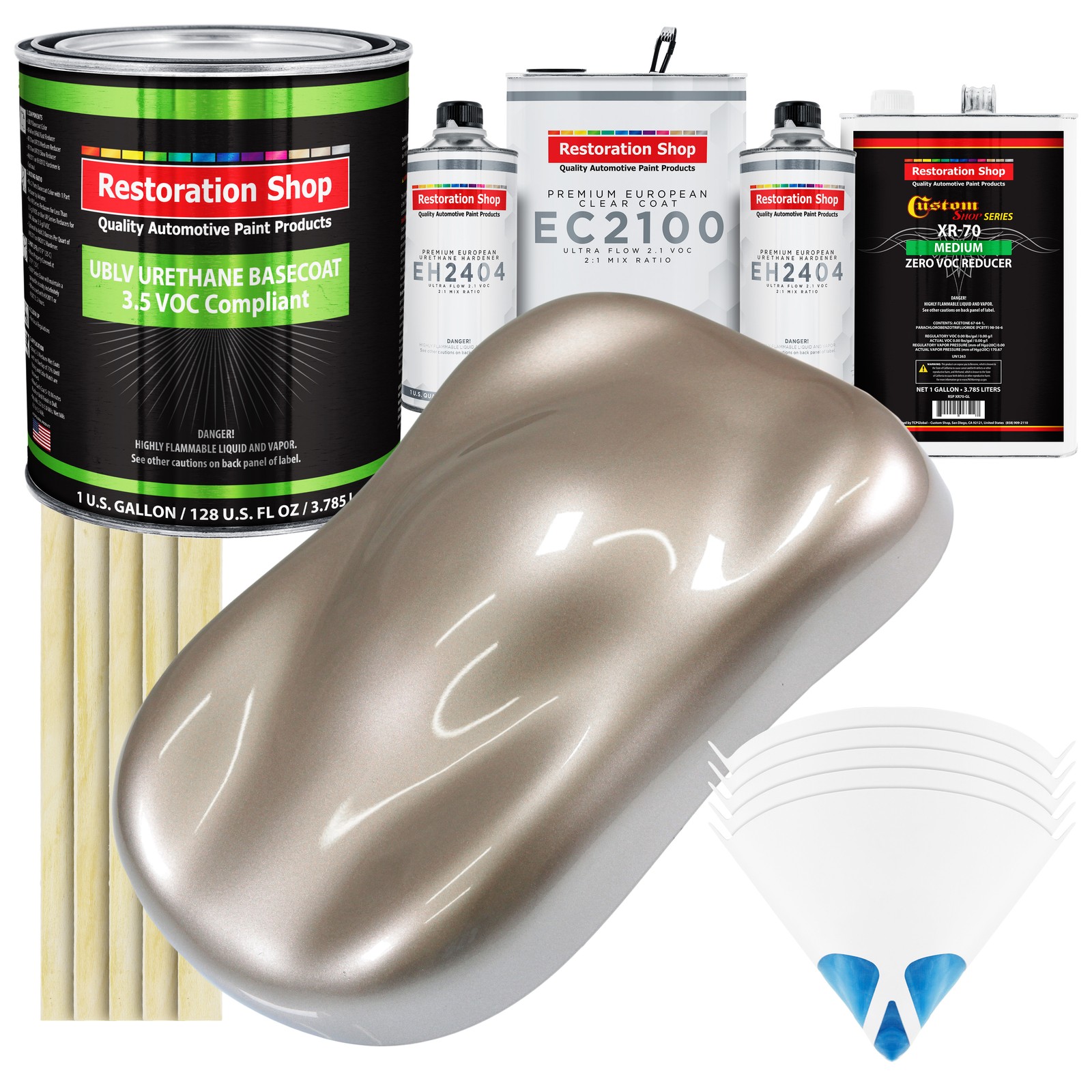 Mocha Frost Metallic Low VOC Urethane Basecoat Gallon Kit with European Clear Coat