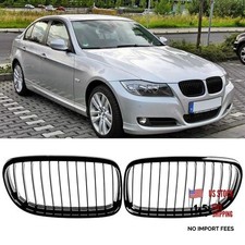 E90 Grille, Black Front Kidney 2009-2011 3 Series E90 Gloss Black-Single Slats