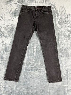 Chaps Mens Slim Straight Fit Black Denim Jeans Size 34x32