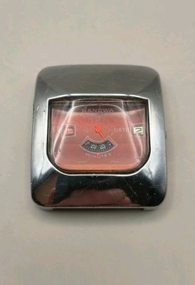 Vintage seltene Hanowa Jump Hour Swiss Handaufzug Uhr zum Restaurieren 