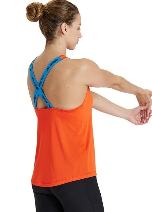 Arena Damen Top Sport Tank Top Shirt Open Cross Back, Rot, S - Bild 3 von 4