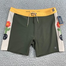 Roark Passage Panel Deep Roots 17  Boardshorts Dark Military Mens Size 36 NWT