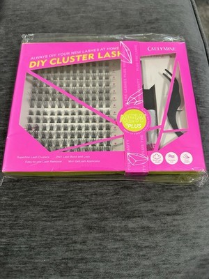 Caelymine DIY Cluster Lashes Kit Lash Extensions Black Tools & Adhesive 10-16mm