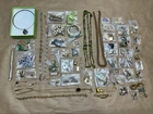 Vintage Costume Jewelry Lot - Necklace, Brooch, Rhinestone, Bracelet, Ring