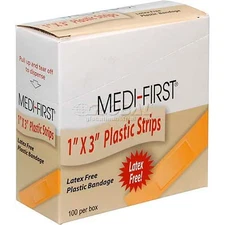 Medique 60033 Plastic Strip Bandage 1" x 3" Strip 100/Box