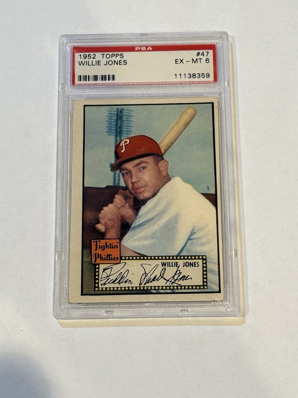 1952 Topps - Willie Jones #47 Black Back, PSA 6