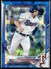 Justin Foscue - 2021 Bowman Sapphire Card BCP-41 Texas Rangers