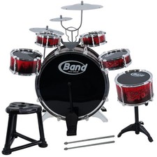 Kids My First Drum Kit Playset Drum Musical Jazz Band Toy Instrument Pedal Stool