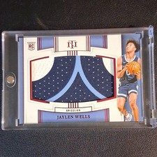 2024-25 Panini National Treasures  Jaylen Wells Jumbo RC 3 color patch red /24