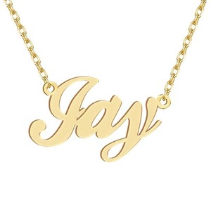 Authentic Dancing Wolf 18k Gold Plated Jay Name Necklace Nameplate Necklac