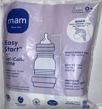 MAM Easy Start Anti-Colic Bottle 5 oz, 1 Pack, Bonus Comfort Silicone Paci NEW