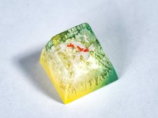 Red Koi Golden Wave Background Ocean Keycap Custom Keyboard Key caps Cute Key...