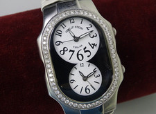 Orologio Philip Stein Teslar Dual Time con diamanti originali 1 ct (tempo 17433)