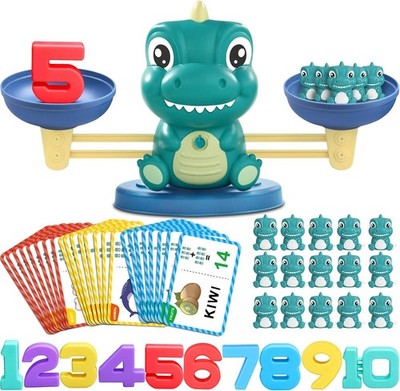 Dinosaur Math Balance Toys - Montessori Toys for 3 Years Old Kids, Learning and 