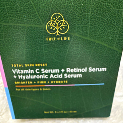 Tree of Life Total Skin Reset Vitamin C Retinol Hyaluronic Acid Serum Set