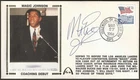 Magic Johnson Signed NBA Coaching Debut Gateway Stamp Cachet Los Angeles Lakers