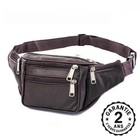 Sac Homme Banane Taille Bandoulière Cuir Véritable Multi Poches Smartphone CB