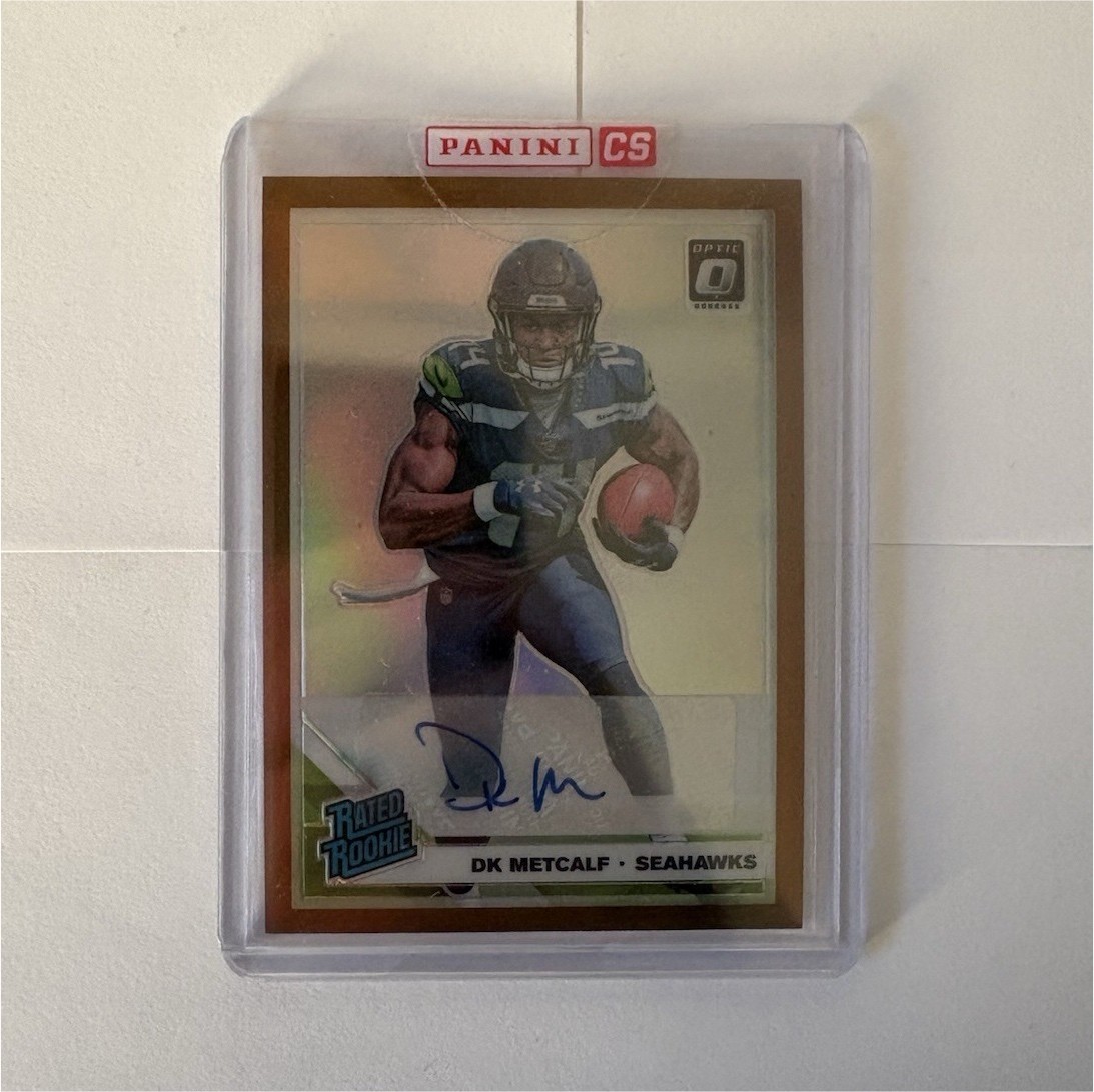 2019 Panini Donruss Optic DK Metcalf Rated Rookie Bronze Prizm Autograph #163