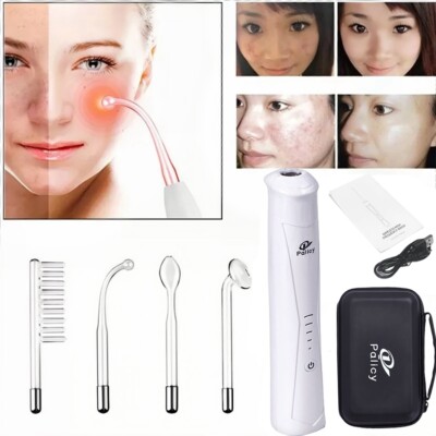 Portable High Frequency Machine with 4 Fusion Neon + Argon Wands Anti-Wrinkle