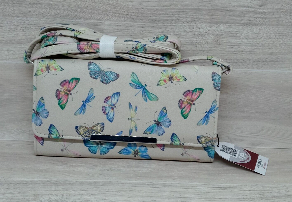 Mundi Cares Bufferfly Crossbody Purse RFID Protected/NWT