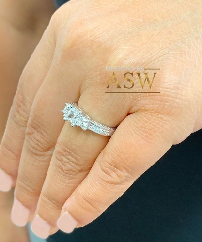 IGI ZERTIFIZIERT 14K MASSIV WEISSGOLD PRINZESSIN DIAMANT VERLOBUNGSRING 1,60ct F VS2 - Bild 7 von 9